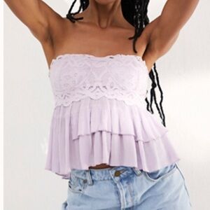 Free People Adella Corset cami in lavender fog XS
